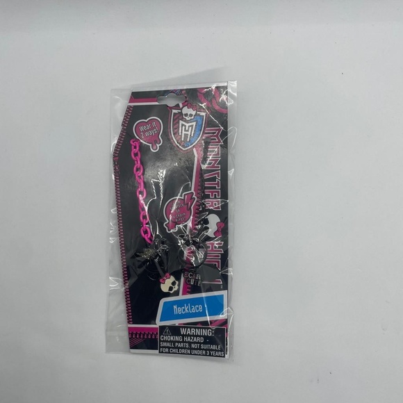 Monster High “Wear Two Ways” Black & Pink Chain Necklace For Kids Halloween - Picture 1 of 2